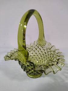 lot 30 image: Fenton Hobnail Glass Basket