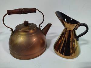lot 145 image: Beswick Pitcher & Copper Tea Pot