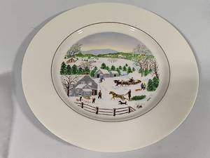 lot 138 image: Limited Edition Out for Christmas Collectible Plate by Grandma Moses