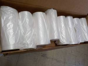 lot 26 image: 8 Rolls of Clear Plastic 33 Gallon ...