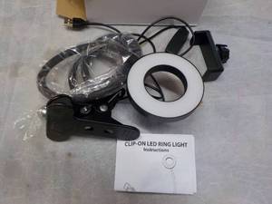 lot 28 image: Clip On LED Ring Light...