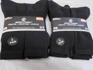 lot 60 image: 12 Pair Wear Proof Black Socks size...