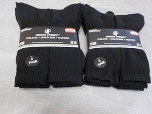 lot 62 image: 12 Pair Wear Proof Black Socks size...