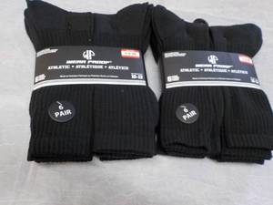 lot 63 image: 12 Pair Wear Proof Black Socks size...