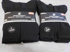 lot 64 image: 12 Pair Wear Proof Black Socks size...