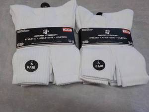 lot 65 image: 12 Pair Wear Proof White Socks size...