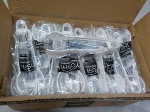 lot 73 image: Case of 48 White Plastic 7 Tongs...