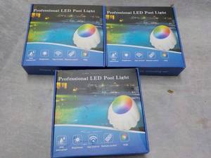 lot 89 image: 3 Professional LED Pool Lights...