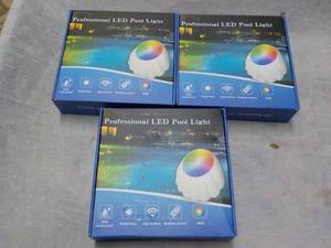 lot 90 image: 3 Professional LED Pool Lights...