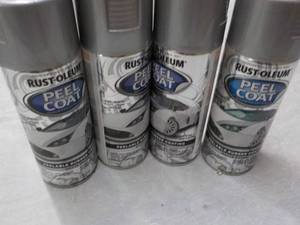 lot 103 image: 4 Rust-Oleum Peel Coat Matte Silver...