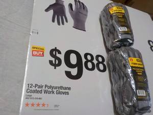 lot 120 image: 2 packs 12 Gloves each Firm Grip Po...