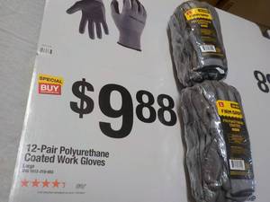 lot 123 image: 2 packs 12 Gloves each Firm Grip Po...