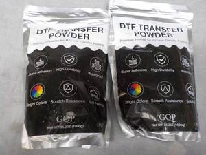 lot 130 image: 2 DTF Transfer Powder 35 oz each fo...