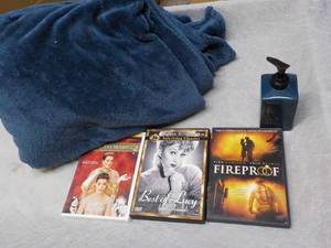 lot 179 image: 3 DVDs, Throw and Dispenser...