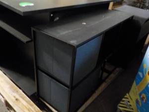 lot 220 image: Black Desk with Top and Side Stands...