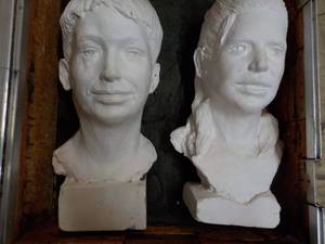 lot 226 image: 2 Plaster Dcor Heads 17 x 8 in a...