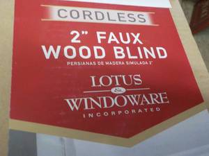 lot 242 image: Cordless 2 Faux Wood Blinds 35 x 6...