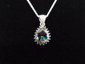 lot 11 image: .925 Sterling Silver Alexandrite Crystal Pendant Necklace