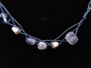 lot 20 image: .925 Sterling Silver SILPADA Amethyst Pearl Brass Necklace