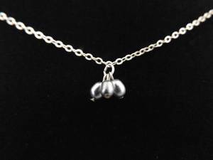 lot 28 image: .925 Sterling Silver Black Pearl Necklace
