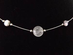 lot 32 image: .925 Sterling Silver SILPADA Mother of Pearl and Crystal Necklace
