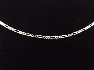 lot 49 image: .925 Sterling Silver Figaro Link Necklace