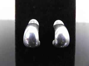 lot 100 image: .925 Sterling Silver SILPADA Styled Hoop Post Earrings