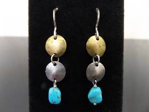 .925 Sterling Silver SILPADA Turquoise Hook Dangle Earrings