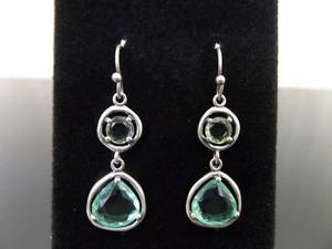 lot 87 image: .925 Sterling Silver SILPADA Seychelles Green Sea Foam Hook Dangle Earrings