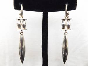 lot 90 image: .925 Sterling Silver Artisan Dangle Post Earrings