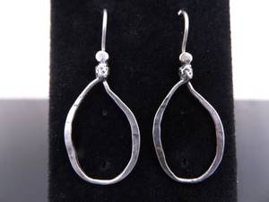 lot 99 image: .925 Sterling Silver SILPADA Hand Hammered Hoop Hook Earrings