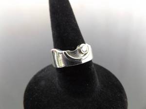 lot 74 image: .925 Sterling Silver Diamond Ring Size 5