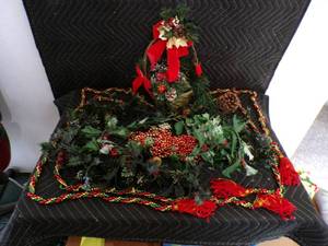lot 22 image: Christmas Basket & a Whole Lot of Garland