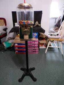 lot 36 image: Vintage Commercial  25 Cent Candy Machine with Stand.