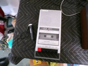 lot 35A image: Panasonic Cassette PlayerRecorder & A Realistic AC Battery Cassette Player Recorder & Mic