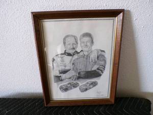 lot 52 image: Framed Dale Adkins Sketch