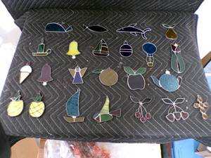 lot 44A image: Lot of 23 Antique Stain Glass