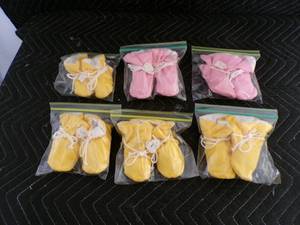 lot 74 image: Collection of 6 Pairs TV Cordury Baby Booties