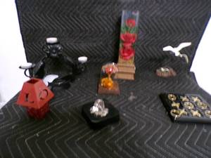 lot 84 image: Lot of 7 Tabletop Decorations, Tea Candles and Games for your Coffee Table