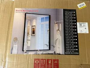 lot 25 image: 24 X 32 Black Metal Framed Mirror