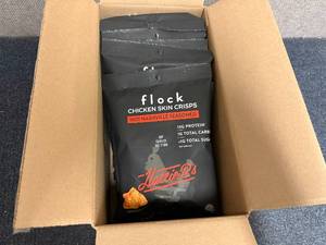 lot 115 image: 5 Bags Of Flock Chicken Skin Crisps - Hot Nashville