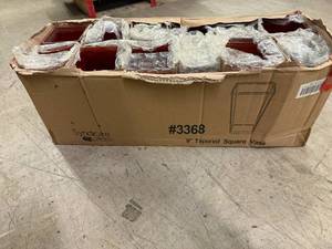 lot 71 image: 12Ct Of 9 Tapered Square Glass Vases