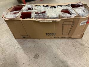 lot 72 image: 12Ct Of 9 Tapered Square Glass Vases