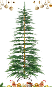 lot 43 image: Costway 7.5 FT Pre-Lit Christmas Tree Hinged with 612 PE Branch Tips Timer & 540 Lights