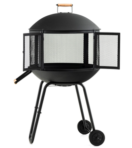 lot 55 image: Costway Rolling Wood Burning Firepit with Wheels & Handle for Camping Overall Dimension69 x 51 x 108 cm (L x W x H)