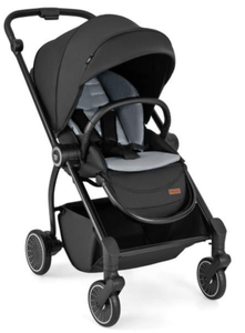 lot 96 image: Costway BC10245BK Foldable Infant Pram Stroller with Reversible Seat Reclining Backrest - Black