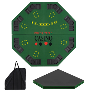 lot 97 image: Giantex 8-Player Foldable Poker Table Top with Carrying Bag-Green