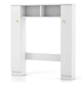 lot 108 image: Costway Over The Toilet Storage Cabinet Double Door Bathroom Toilet Storage Organizer White Product Dimension 34.5 x 7 x 38.5 (L x W x H) Hollow Size 22.5 x 7 x 31.5(L x W x H) (Maybe Missing Hardware)