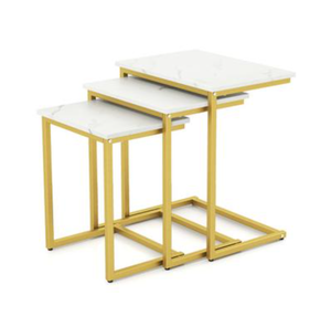 lot 116 image: Costway 3 Pieces Multifunctional Coffee End Table Set-White (Large)20 x 14 x 22.5  Overall dimension (Medium) 17.5 x 13 x 20.5 Overall dimension (Small) 15 x 12.5 x 18.5 (L x W x H)