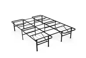 lot 141 image: Costway Black Twin-Queen Folding Metal Platform Bed Frame 13 Inch Mattress Foundation 660 LBS